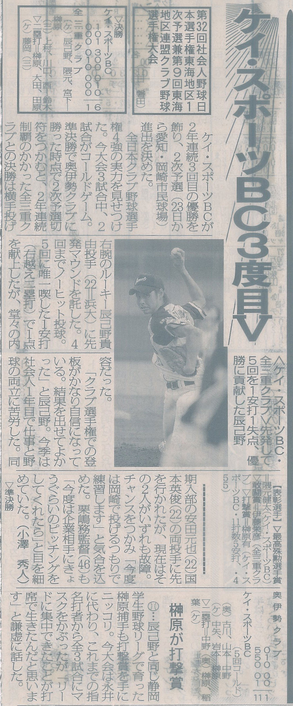 第32回社会人野球日本選手権東海地区1次予選兼第9回東海地区連盟クラブ野球選手権大会